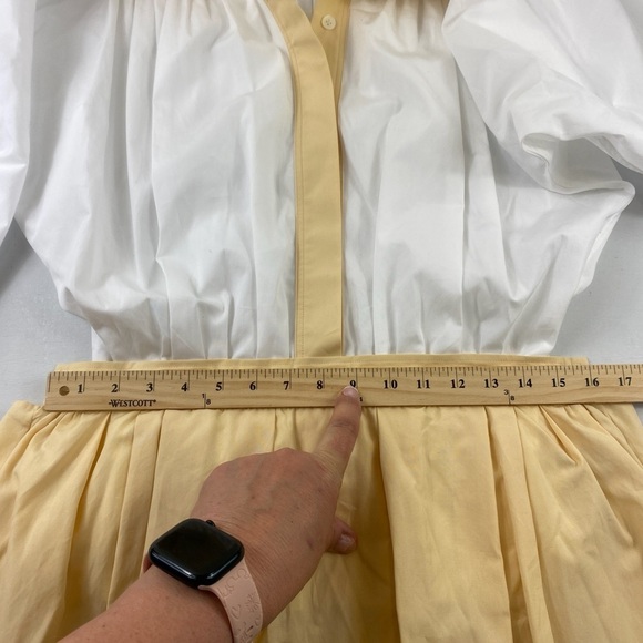 Marni Made in Italy White Tan Buttoned Front Poplin Midi Shirt Dress Sz 6 (42) - Picture 6 of 15